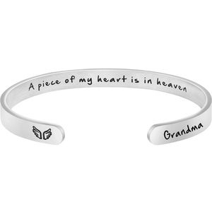 Memorial Gifts Loss of Grandma Jewelry Sympathy Bracelet  Engraved Grief Gifts
